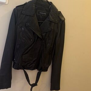 Wilsons Leather Dark Leather Moto Jacket